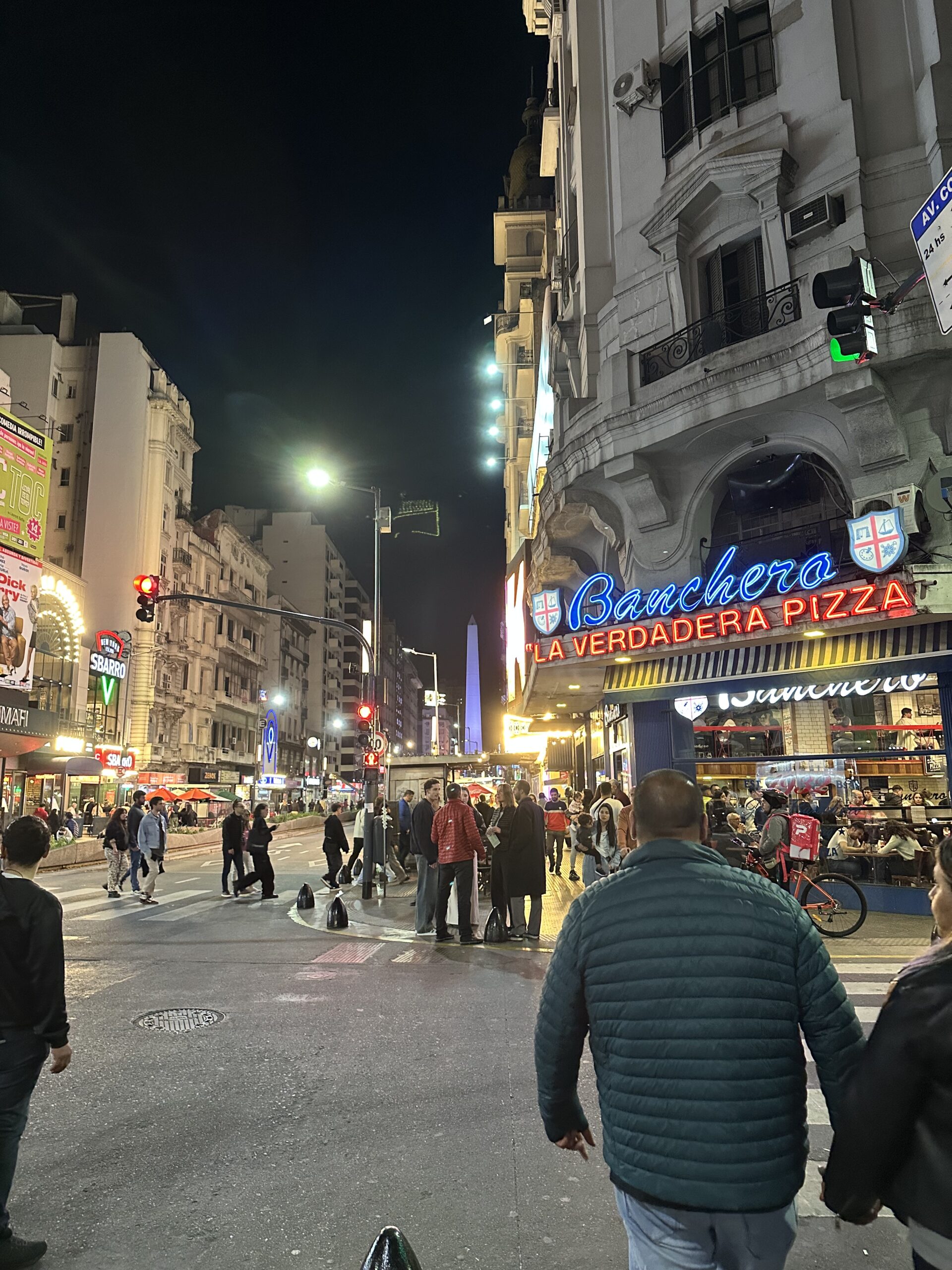 Avenida Corrientes at night